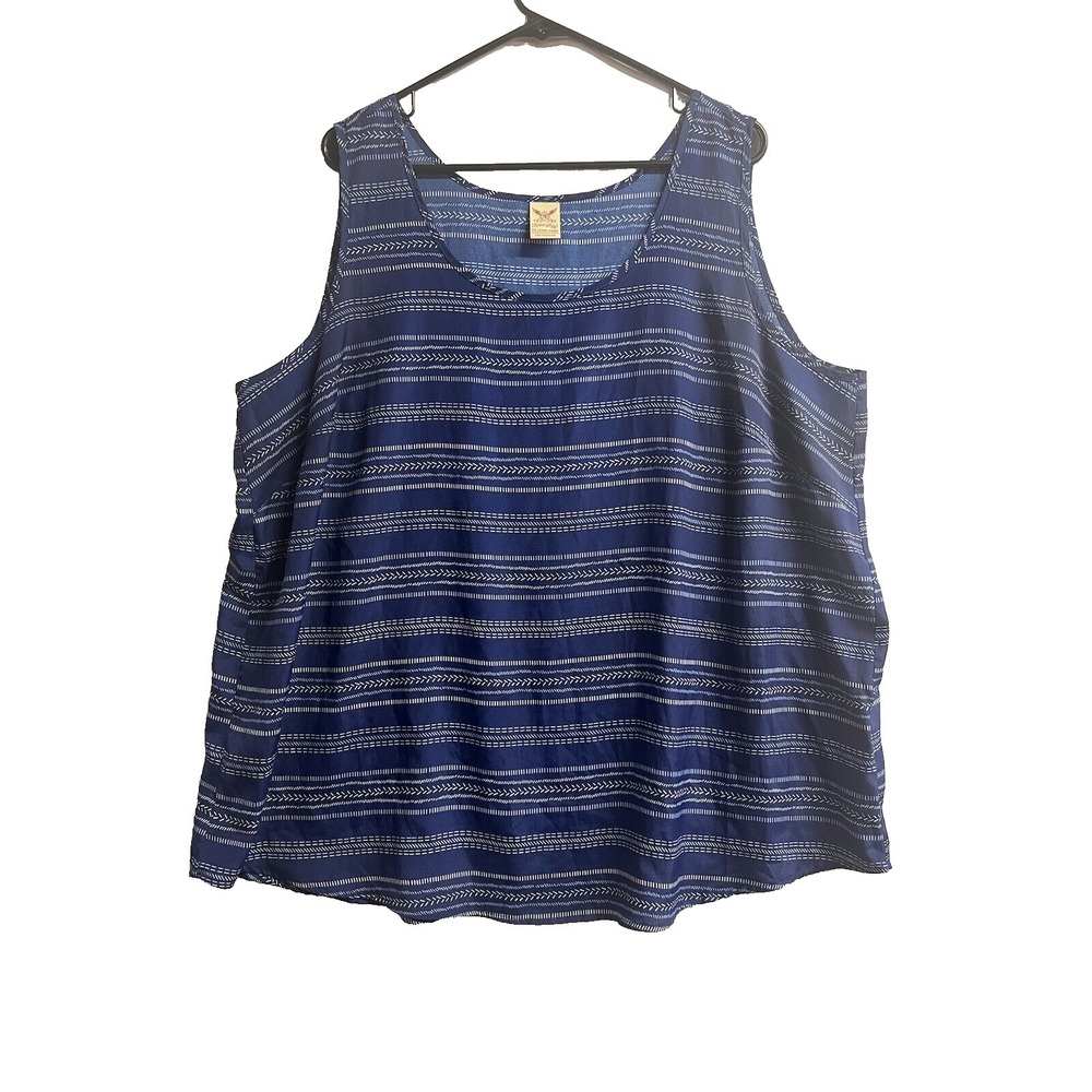FADED GLORY Woman Sz 3XL Sleeveless Top Blue Shell lt weight